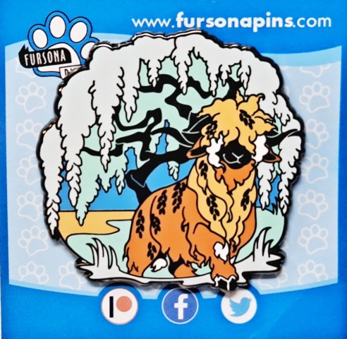 Pin's émaillé Fursona Floralmancer - Chat Vert - Broche Collector - Neuf